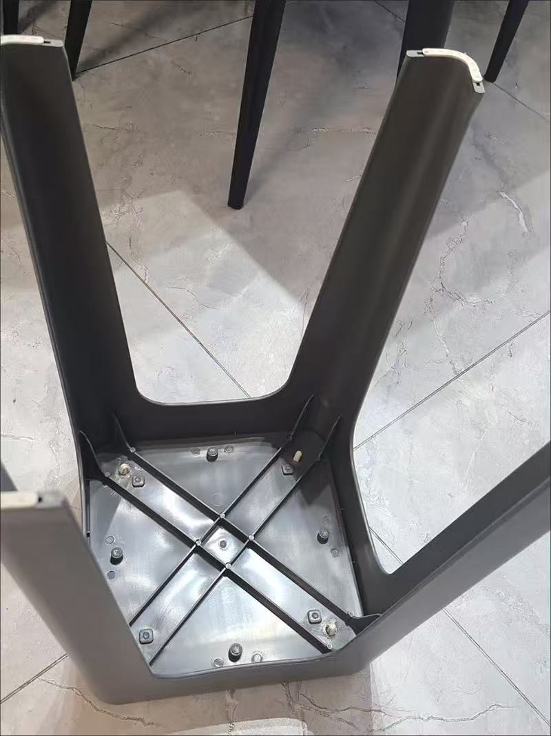 A1 Leather-Seat Square Stool with a polypropylene (PP) frame and beige PU leather padded seat.